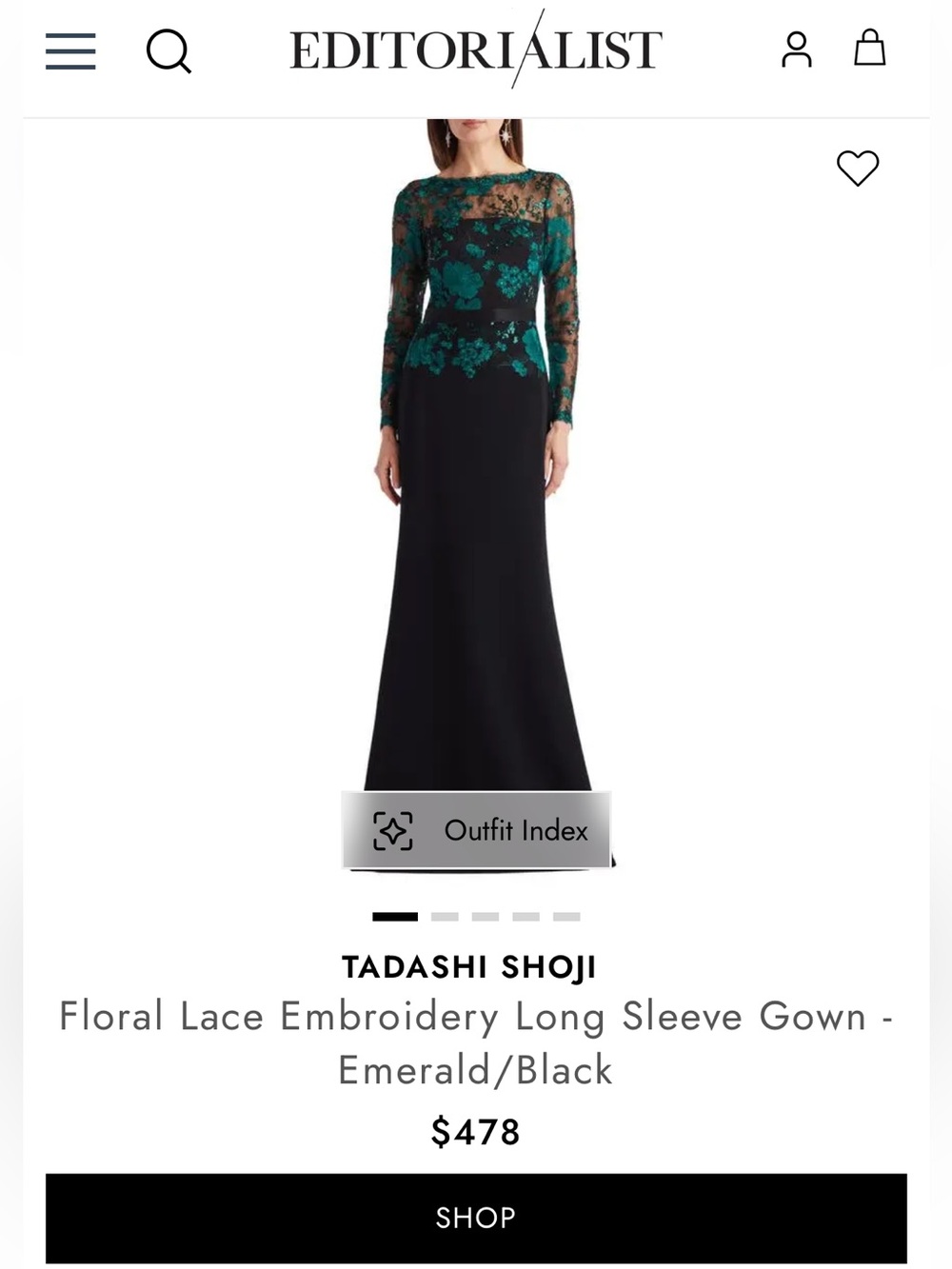 Tadashi Shoji Beacon Embroidered Illusion Lace Bodice Gown Maxi Dress NWOT $478 - Picture 11 of 13
